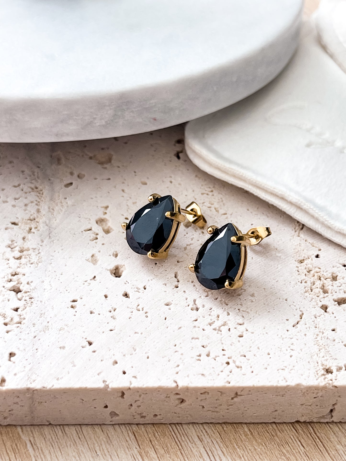 Black Stud Earrings