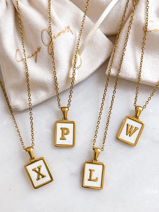 Pearl Initial Necklace