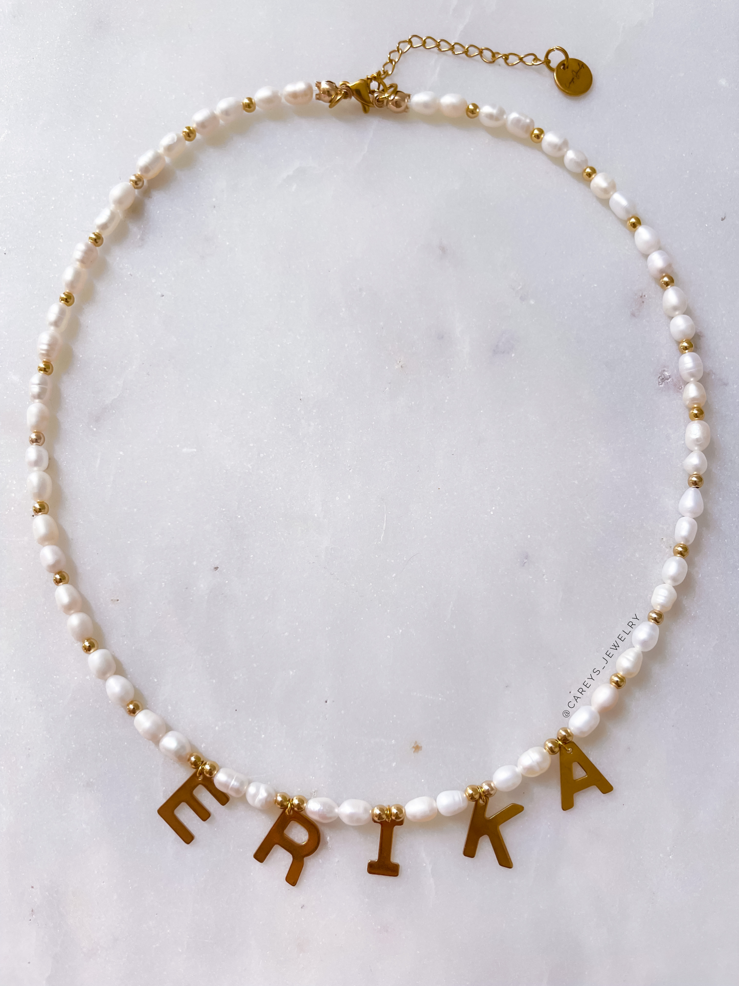 Pearl And Gold Personalized Necklace