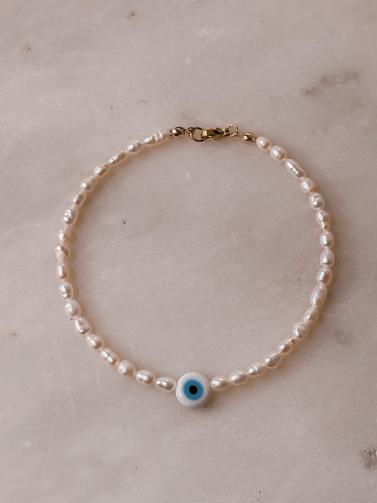 Pearls And Eye Anklet